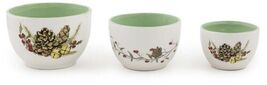 3 Prep Bowls Pinecones & Bells Ceramic Christmas Bowls New - $528.65 MXN 3 Prep Bowls Pinecones & Bells Ceramic Christmas Bowls New - $528.65 MXN