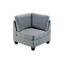 Living Room Furniture Corner Wedge Grey Linen Like Fabric 1pc Cushion Wedge Sofa - £293.77 GBP