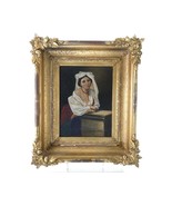 1870 Burr H. Nicholls Risque Woman Oil on Canvas Incredible Frame Acorns... - $1,480.05