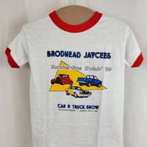 Vintage Jaycees Car Show 1989 Ringer T-Shirt Kids L 14-16 Hanes 50/50 USA 80s - £13.12 GBP