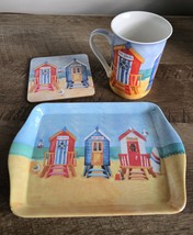 Leonardo Collection Fine Bone China Mug Matching Coaster &amp; Tray Beach Se... - $23.75