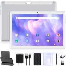 2024 Newest 10.1 Inch Android Tablet With Keyboard - 5G Wifi Tablets Ultra-Porta - £204.59 GBP
