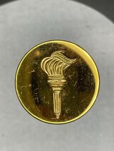 Military Torch Disk Collar Lapel Pin Military Memorabilia USA Vintage Brass - $7.92