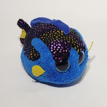 Ty Beanie Boos Mini Aqua Blue Fish Plush Sparkle Glitter Eyes Yellow Fins 2017 - $4.95