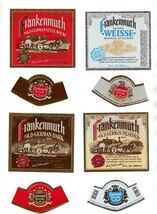 Frankenmuth Old German Style Beer Labels (8) &amp; Frankenmuth Table Top Sign - $17.82