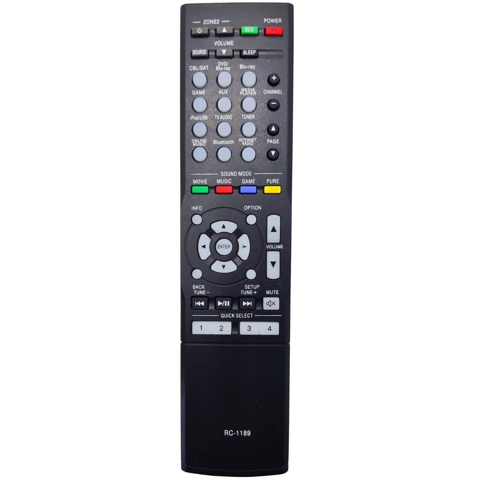 AV Receiver Remote Control RC-1189 for Denon AVR-S720W, AVR-X1100W, AVR-X1300W  			