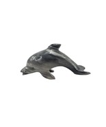 Carved Polished Stone Marble Dolphin Figure Statue Grey Stone - $8.80