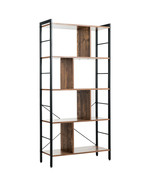 4-Tier Industrial Freestanding Bookshelf with Metal Frame - Color: Brown - $140.18 CAD