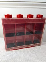 LEGO Minifigure Display Case 8 Figure Red mini fig Stackable storage bri... - $17.00