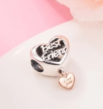 New Authentic S925 Open Heart Love Best Friend Charm for Pandora Bracelet  - £9.47 GBP