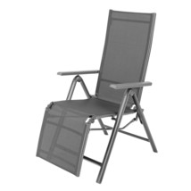 Outdoor Foldable Recliner Lounge Chair Aluminum Adjustable Backrest - £94.99 GBP