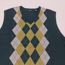 Izod Men's Green Cotton V-Neck Sleeveless Vest Size 2XL Measured Chest 51" image 9