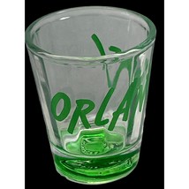 Orlando Florida Shot Glass Neon Green Travel Souvenir 2.25&quot; Ribbed Glass - $11.97