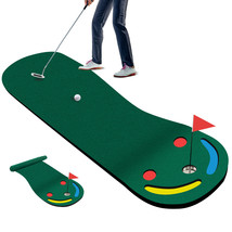 3-Hole Golf Putting Mat Indoor Outdoor Portable Training Green 9.8 x 3 FT - £73.05 GBP