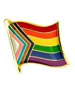 PROGRESS PRIDE FLAG PIN 0.5&quot; Waving Rainbow LGBT LGBTQ Gay Lesbian Equality - $146.02 MXN