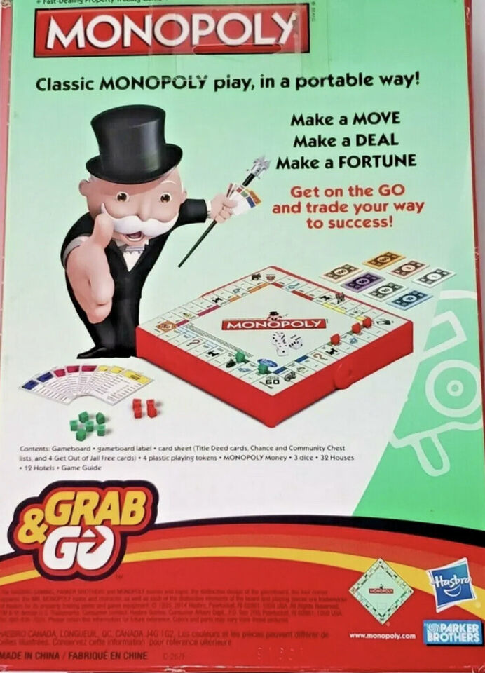 Monopoly Grab &amp; Go Game - travel size game for ages 8+ from Hasbro Gaming - $8.68