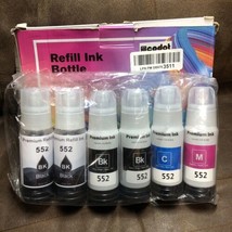 T552 Ink Bottles Compatible for Epson ET-8500/8550, Black, Cyan, Magenta... - £7.77 GBP