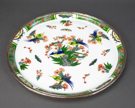 Limoges Tetard Edite A. Raynaud French Porcelain &amp; Sterling Silver Platter - £1,284.55 GBP