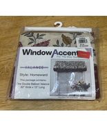 Vtg Ames Store Double Balloon Valance Homeward Floral Garden Maroon 60x15&quot; - $275.51 MXN