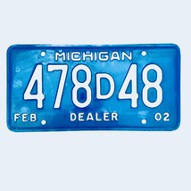 2002 United States Michigan Base Dealer License Plate 478D48 - £13.17 GBP