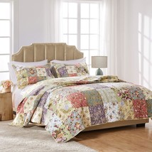 2-Piece Twin/Twin Xl Greenland Home Blooming Prairie Cotton Patchwork Qu... - £51.84 GBP