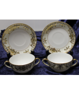 Noritake - 175 Green backstamp - Flat Boullion Cup & Saucer - Set of 2 - $48.99