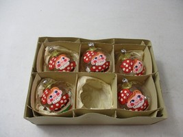 5 Vintage Red Clear Santa boy Elf Inarco Italy Christmas glass Ornaments 2.5&#39;&#39; - £23.67 GBP