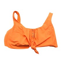 No Boundaries Bikini Top Henley Buttons Tie Front Removable Cups Orange M - £3.92 GBP