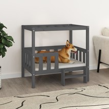 Dog Bed Grey 95.5x73.5x90 cm Solid Wood Pine - £63.26 GBP