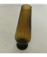 Vintage mid century amber glass small vase decorative flower display holder - $19.75