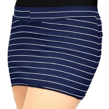 Navy Blue Striped Mini Skirt – Stretch Knit Comfort – Crossdresser &amp; Tra... - $12.95