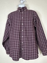 Stafford Travel Men Size 15.5 Purple Check Button Up Shirt Long Sleeve 3... - $7.49