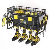 Power Tool Organizer, Power Tool Storage Rack With Basket, Heavy Duty Fl... - £31.45 GBP
