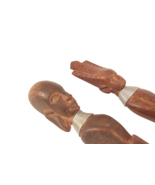 2 Vintage Carved African Letter Openers Wood with Silver Wire 9/7 Inches... - €10,66 EUR