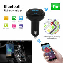 Bluetooth 4.2 car Locator FM transmitter wireless radio adapter USB Char... - $37.79