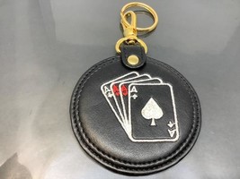 Vintage Keyring Four Of A Kind Keychain Aces ~ Poker Ancien Porte-Clés Carré - £6.47 GBP