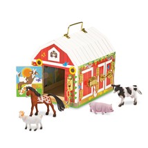 Melissa &amp;-Doug Latches Wooden Activity Barn with 6 Doors, 4 Play Figure ... - £32.21 GBP