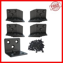Compact Black Stainless Steel Corner Brackets - Easy Installation, 1.5” ... - $31.67