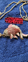 New Betsey Johnson Necklace Fish Pink Rhinestone Tropical Summer Collect... - $14.99