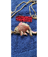 New Betsey Johnson Necklace Fish Pink Rhinestone Tropical Summer Collect... - £11.78 GBP