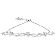 Elegant Bolo Style Adjustable Bracelet with Cttw Diamond Triple Hearts - $178.00