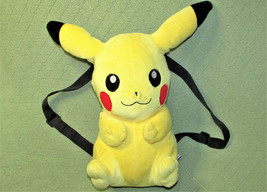 16&quot; PIKACHU BACKPACK ZIPPERED POCKET ADJUSTABLE STRAPS 2014 NINTENDO POK... - £10.07 GBP