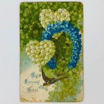 Antique 1907 Postcard Happy Birthday Floral Hearts Horseshoe Embossed Po... - £5.18 GBP