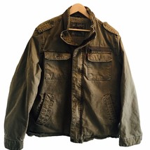 Levi&#39;s Men&#39;s Trucker Coat Jacket Size XXL Quilted Lining Olive Green Khaki - £52.03 GBP