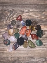Mixed Tumbled Stones - Pendant Size 1/2&quot; to 1&quot; Assorted Tumbled Gemstones Bulk O - £13.30 GBP