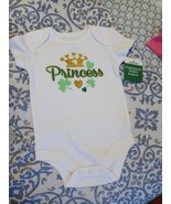 Little Girls St. Patrick&#39;s Day White Cotton Blend Short Sleeve Bodysuit ... - $161.83 MXN