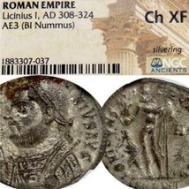 LICINIUS I. Rare R2 in RIC NGC Choice XF Jupiter with Captive. Roman Emp... - $141.55
