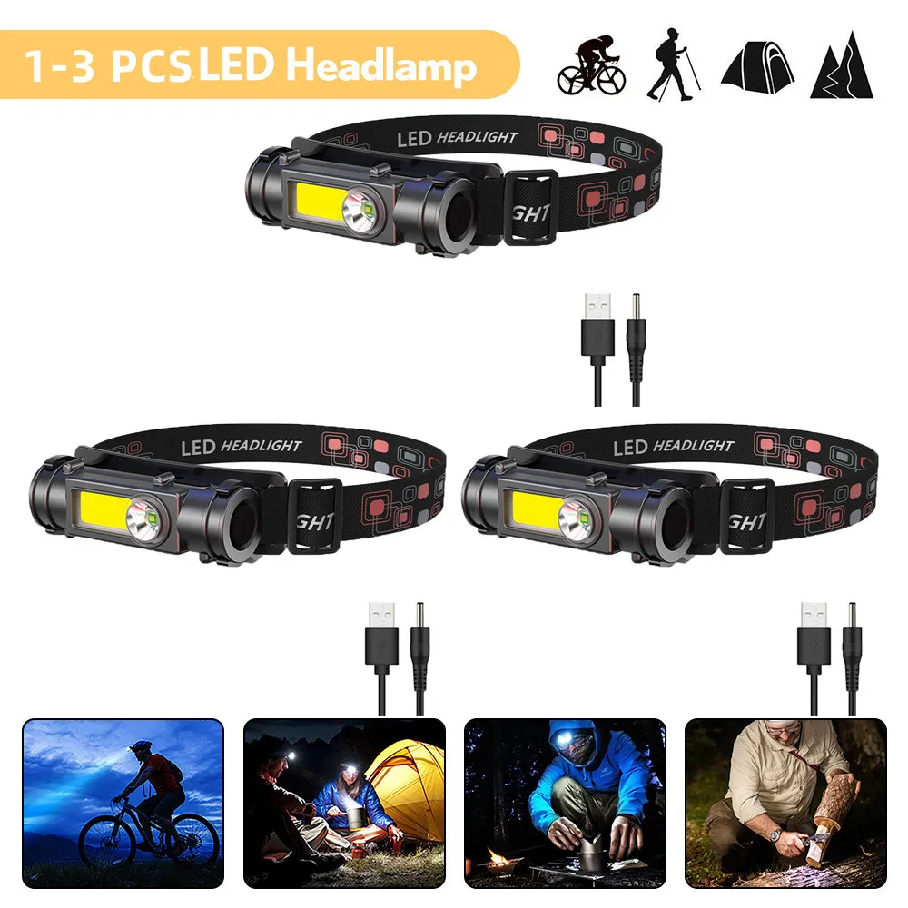 Usb Lamp Headligh Built-in Battery Camp Lamp Led Rechargeable Lamp Strong - £17.39 GBP+