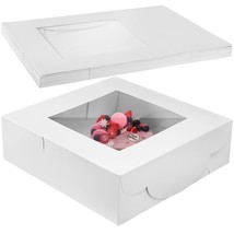 10 Pcs 16 x 16 x 5 Inch Cake Boxes with Window White Bakery Boxes Large ... - £56.62 GBP