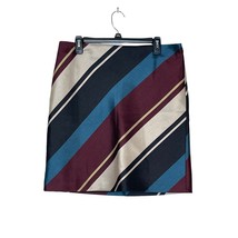 Ann Taylor Women Skirt Pencil Lined Striped Side Zip Multicolor Size 12 - £14.12 GBP